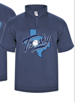 Navy Trosky Texas Batting Jacket with Trosky Texas logo