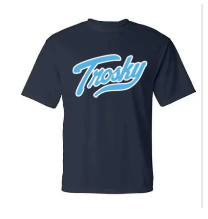 Navy Trosky script logo cotton T-shirt